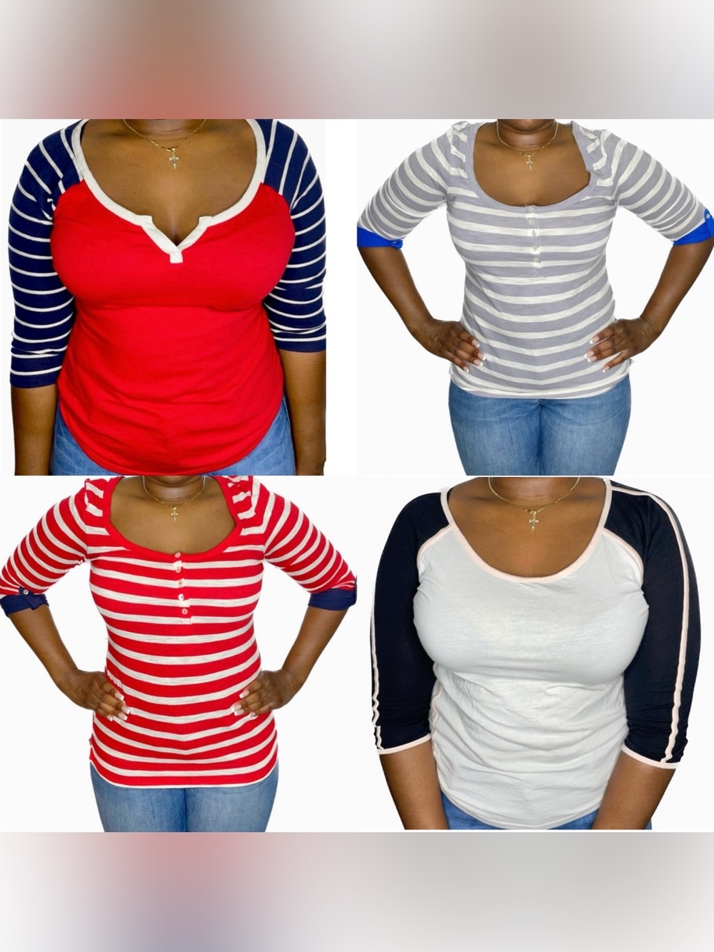 4-Piece Casual Fall Tops Bundle | Henley & Raglan